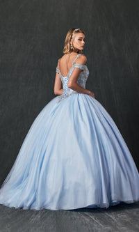 Juliet 1430 Cold-Shoulder Glitter Quinceanera Dress