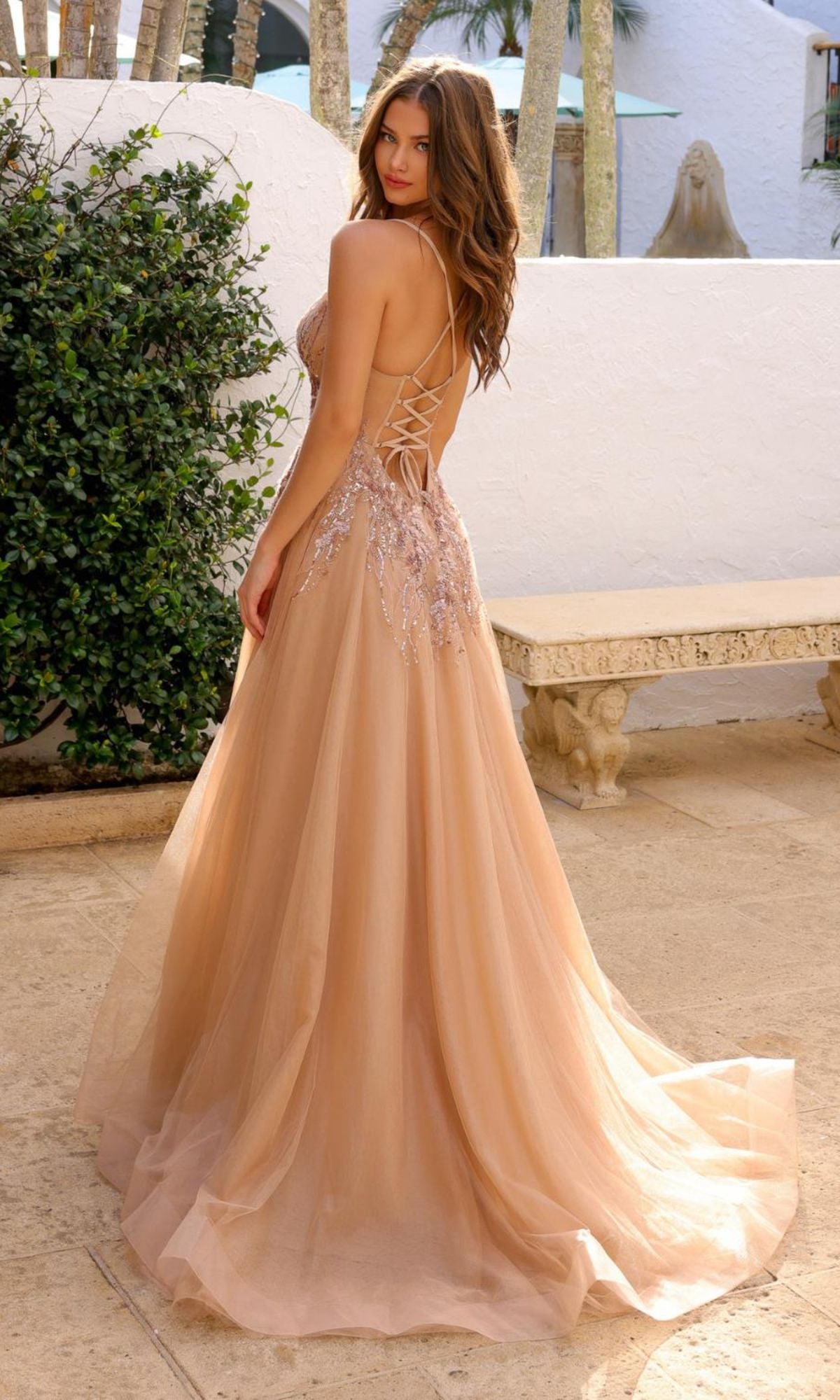 Amelia Couture Sequin Rose Gold Prom Dress TM1023