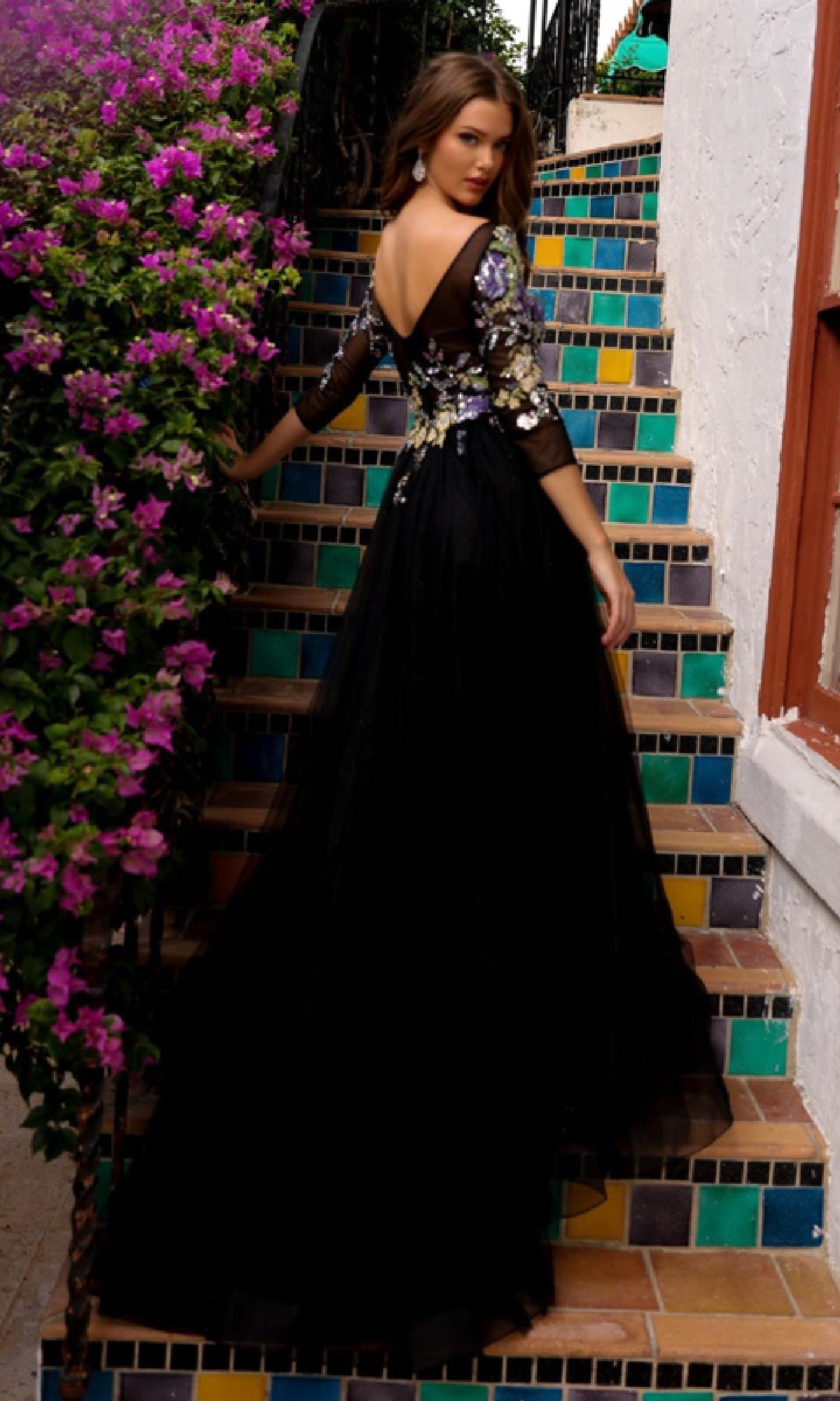 Long Black Formal Dress: Amelia Couture TM1021