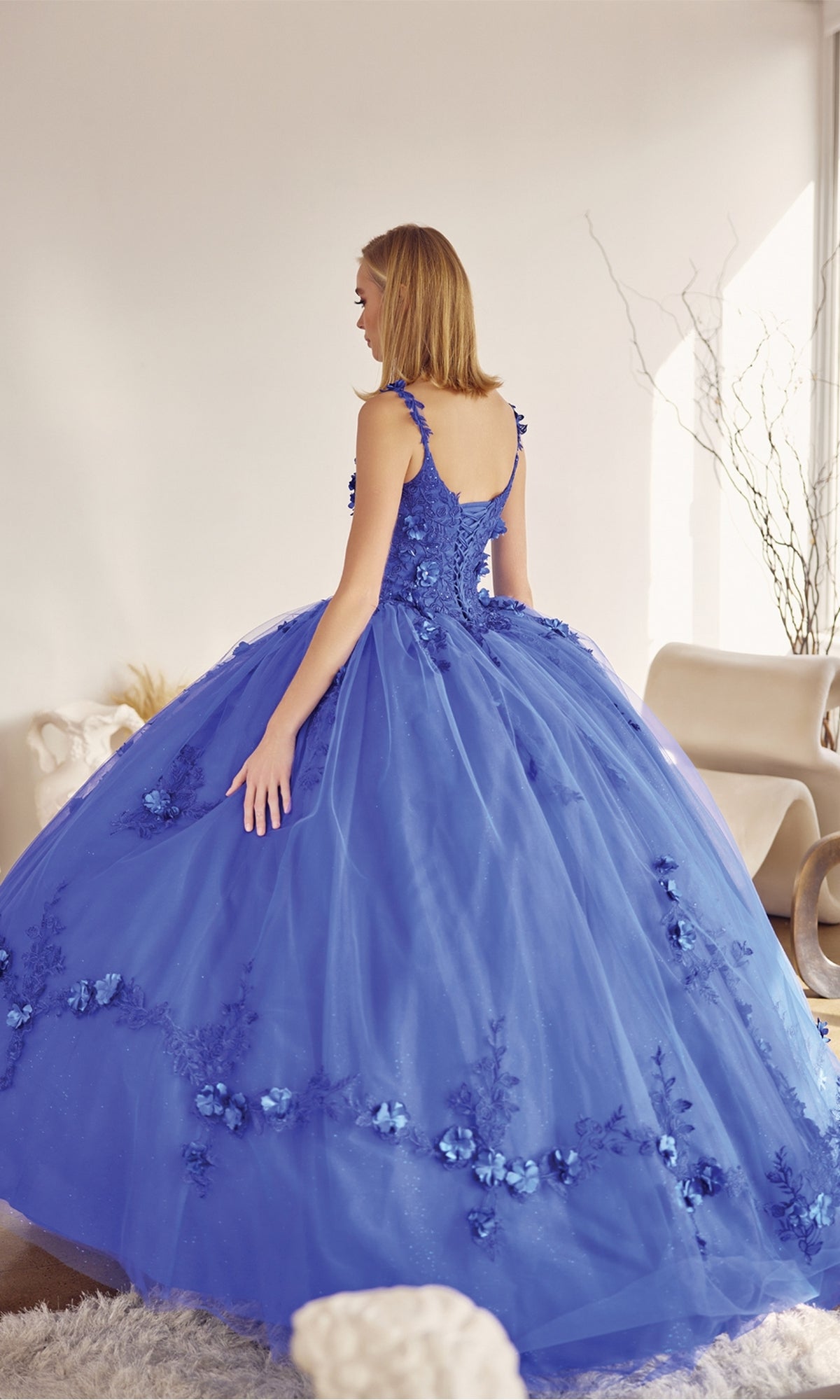 Juliet 1436 Glitter Quinceañera Dress with Cape