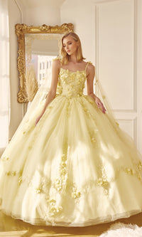 Juliet 1436 Glitter Quinceañera Dress with Cape