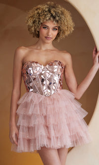 Strapless Short Ruffled Homecoming Dress 5058S