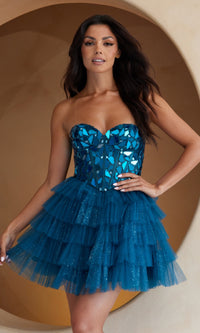 Strapless Short Ruffled Homecoming Dress 5058S