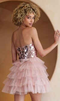 Strapless Short Ruffled Homecoming Dress 5058S