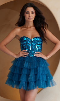 Strapless Short Ruffled Homecoming Dress 5058S