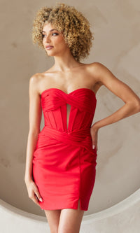 Cut-Out Strapless Short Hoco Dress AG0114S