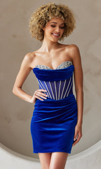 Strapless Short Velvet Homecoming Dress 5056S