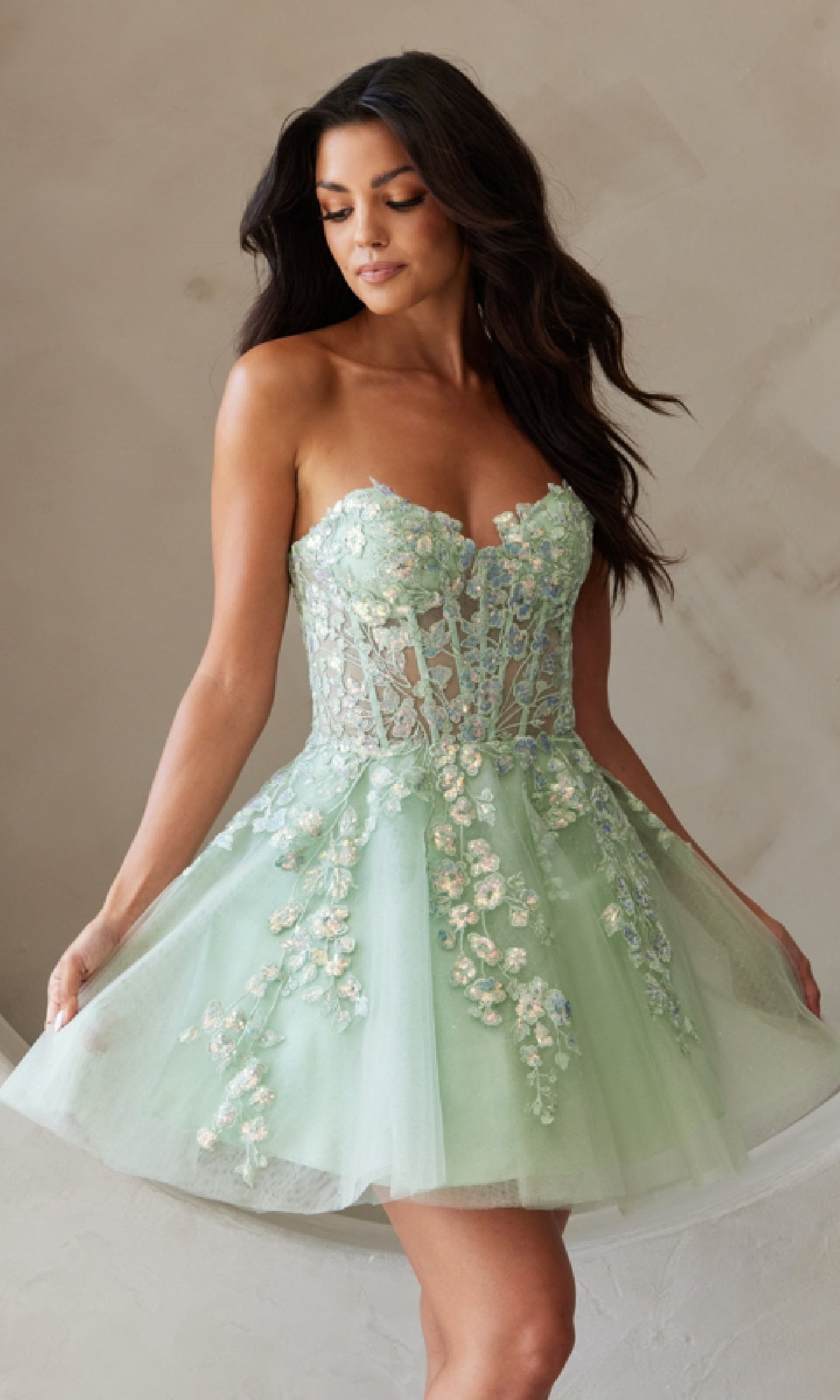 Strapless Short Pastel Homecoming Dress BZ9024S