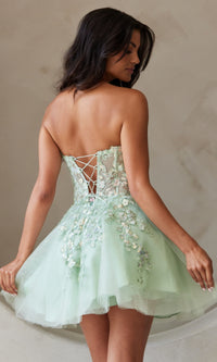 Strapless Short Pastel Homecoming Dress BZ9024S