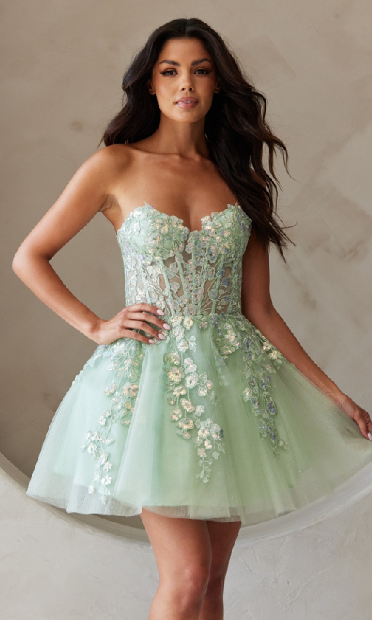 Strapless Short Pastel Homecoming Dress BZ9024S