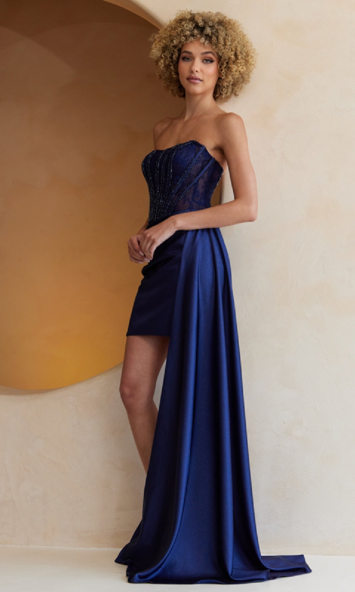 Side-Drape Strapless Short Homecoming Dress 5060S