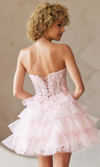 Short Ruffle Strapless Babydoll Hoco Dress BZ9032S