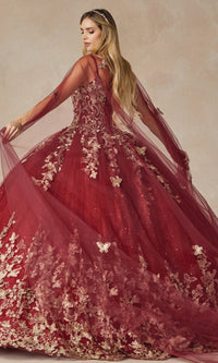 Juliet 1442 Quinceañera Dress with Sheer Cape