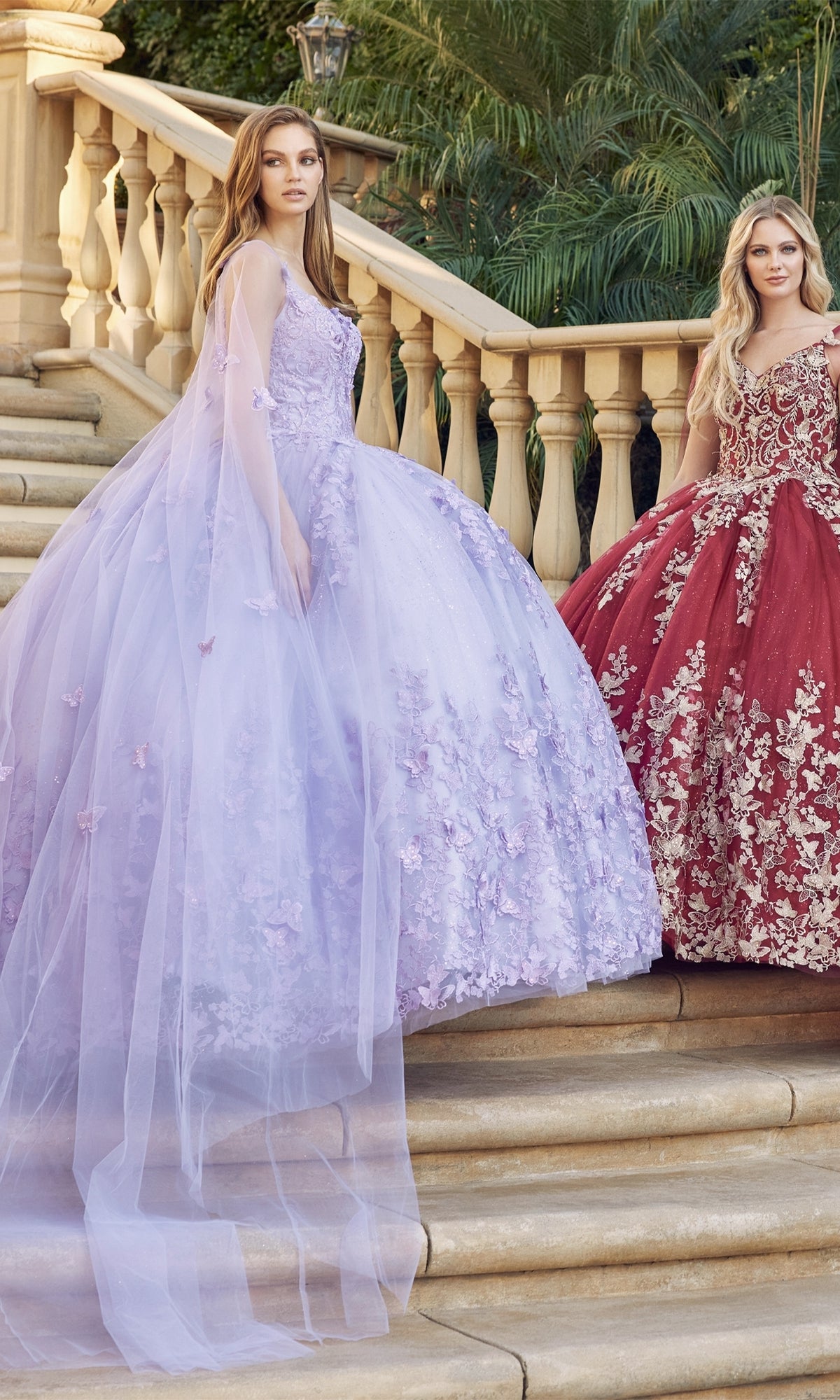 Juliet 1442 Quinceañera Dress with Sheer Cape