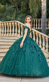 white and green quinceanera dresses