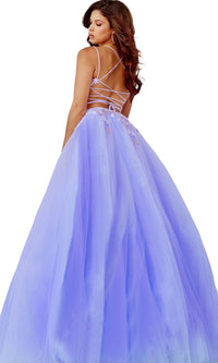 Lilac Purple Sheer-Bodice Prom Ball Gown by Jovani