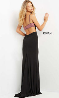 Jovani One-Shoulder Two-Tone Long Prom Dress 09021