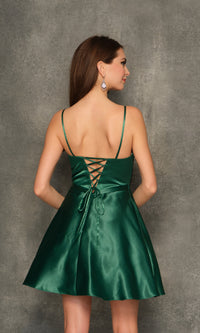 Beaded-Bodice Emerald Green Homecoming Dress 10845