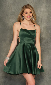 Backless Dark Green Short Homecoming Dress 10888