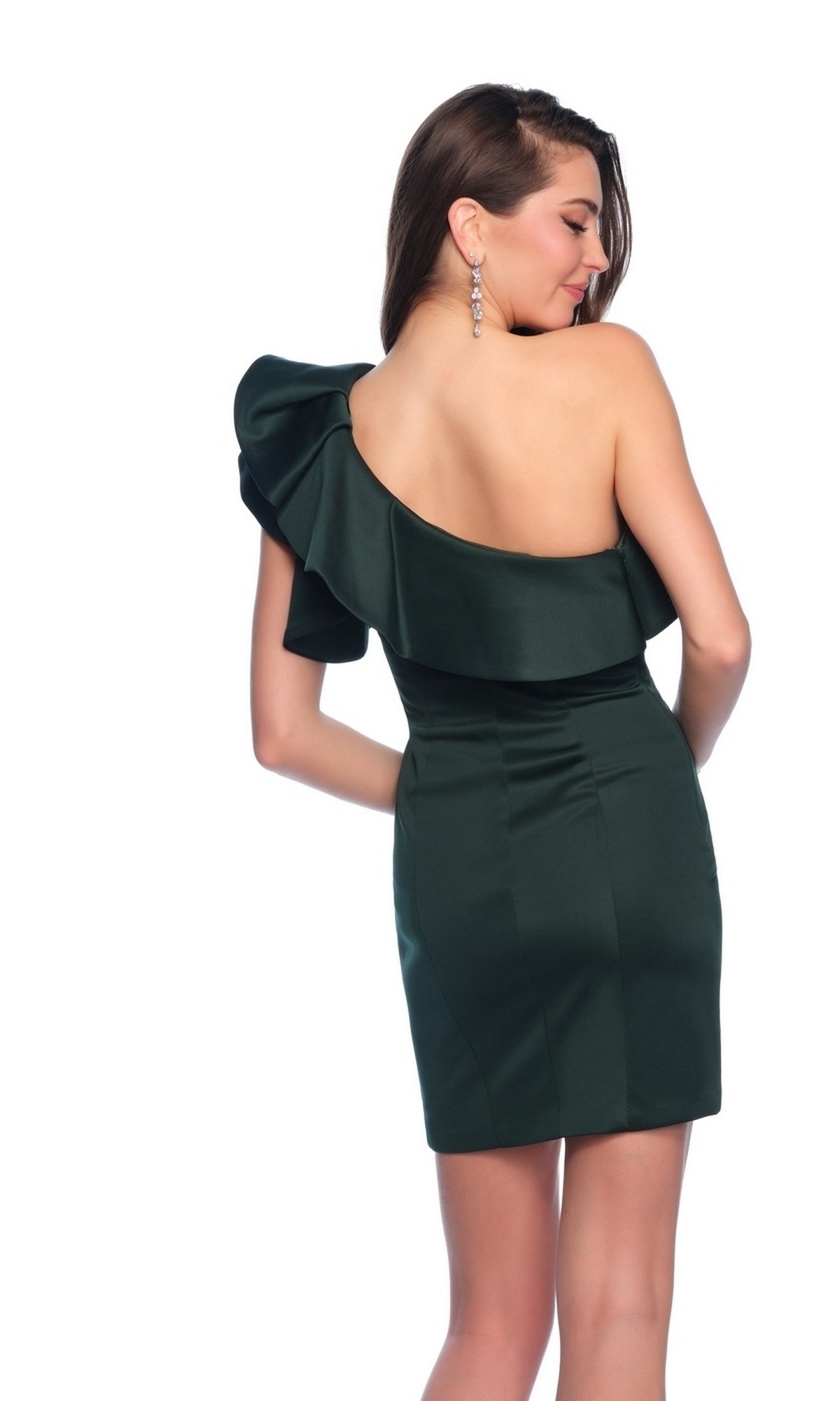 One-Shoulder Short Ruffled Homecoming Dress 10933