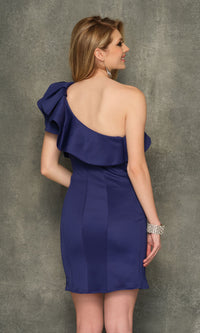 One-Shoulder Short Ruffled Homecoming Dress 10933