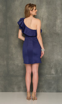 One-Shoulder Short Ruffled Homecoming Dress 10933