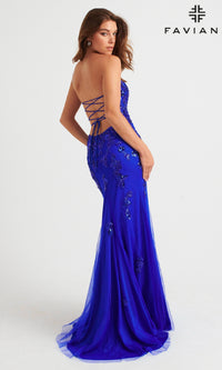 Faviana Strapless Long Beaded Prom Dress 11004