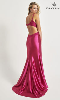 Sheer-Sides Faviana Slinky Long Prom Dress 11008