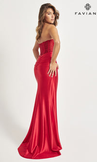 Strapless Sweetheart Faviana Long Prom Dress 11009