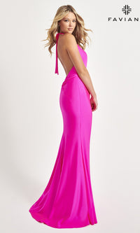 Faviana Twist-Knot Long Halter Prom Dress 11014