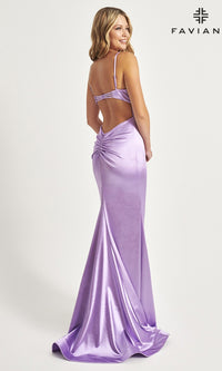 Stretch-Satin Long Faviana Prom Dress 11025