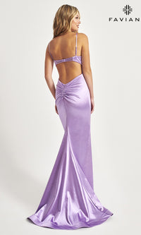 Stretch-Satin Long Faviana Prom Dress 11025