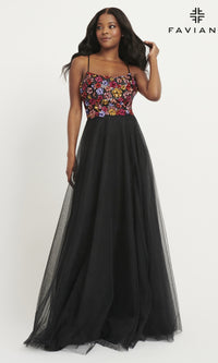 Faviana Beaded-Bodice Long Prom Dress 11039