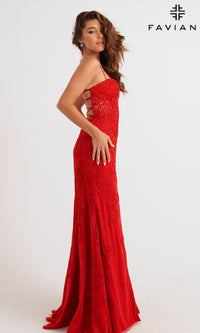 Lace-Applique Long Faviana Prom Dress 11054