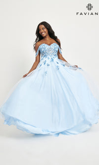 Faviana Off-Shoulder Long A-Line Prom Dress 11059