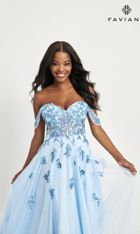 Faviana Off-Shoulder Long A-Line Prom Dress 11059