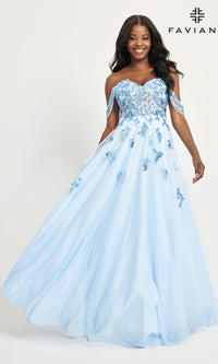 Faviana Off-Shoulder Long A-Line Prom Dress 11059