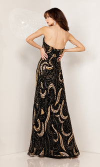 Strapless Sequin-Print Long Prom Dress 1105