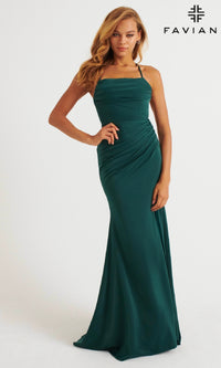 Faviana Lace-Up-Back Long Prom Dress 11064