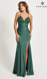 Matte Satin Faviana Long Formal Prom Dress 11070