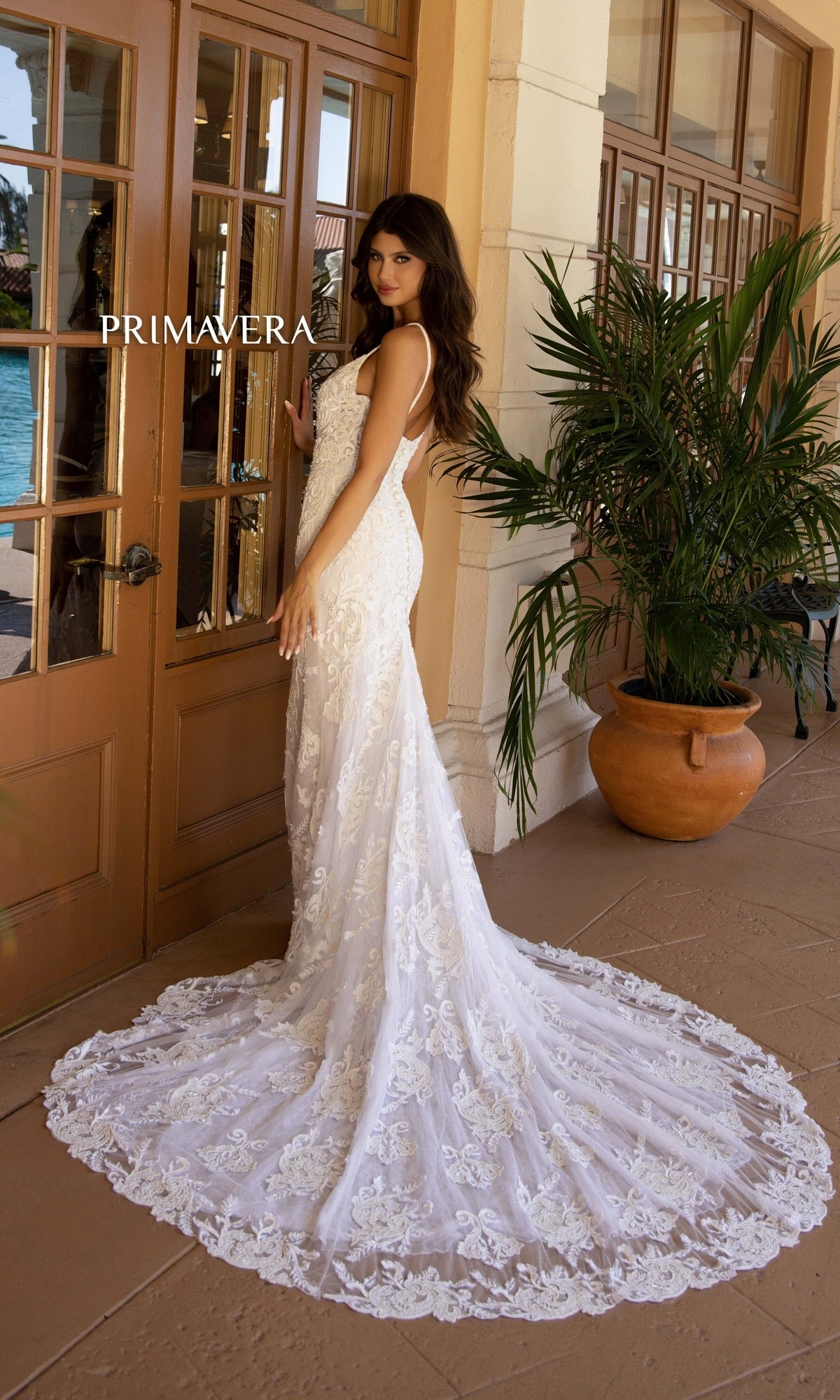 Long Wedding Dress 11112 by Primavera