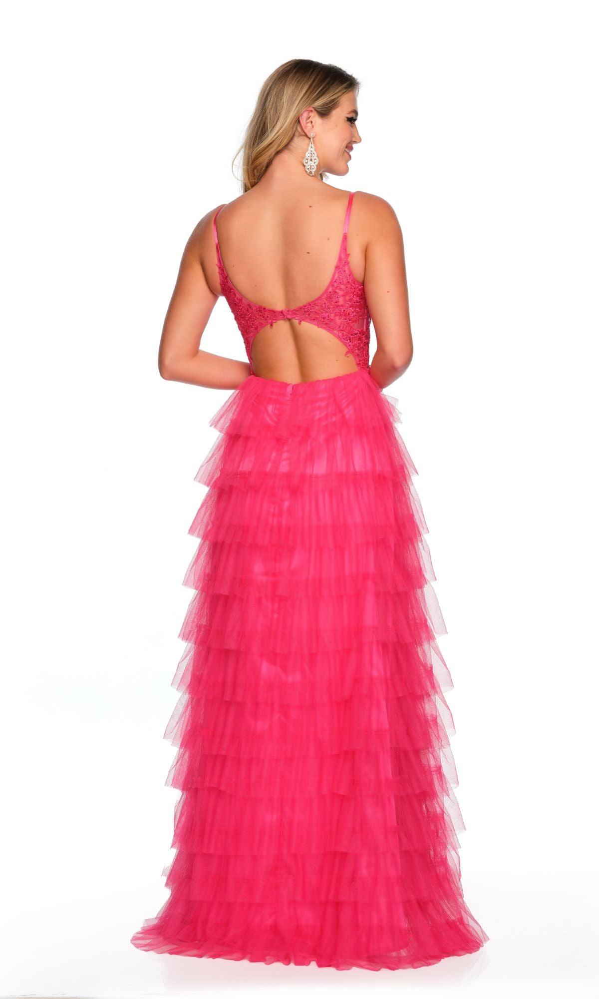 Dave and Johnny Long Tiered Prom Dress 11148