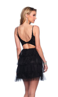 Dave and Johnny Short Ruffled Hoco Dress 11182