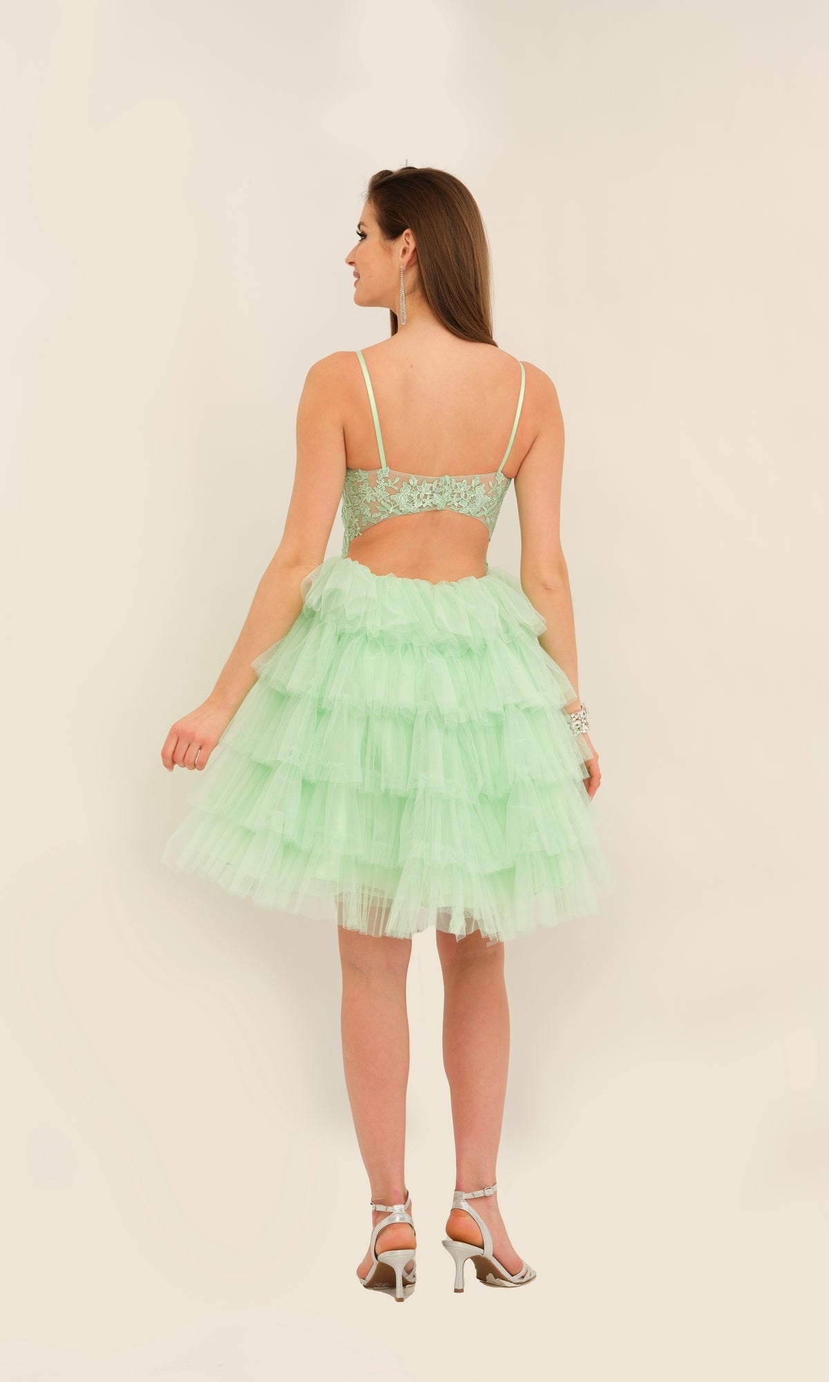 Dave and Johnny Short Ruffled Hoco Dress 11182