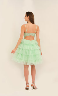 Dave and Johnny Short Ruffled Hoco Dress 11182