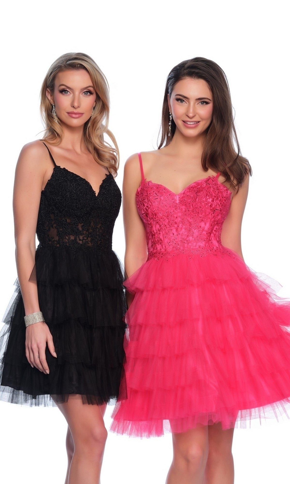 Dave and Johnny Short Ruffled Hoco Dress 11182