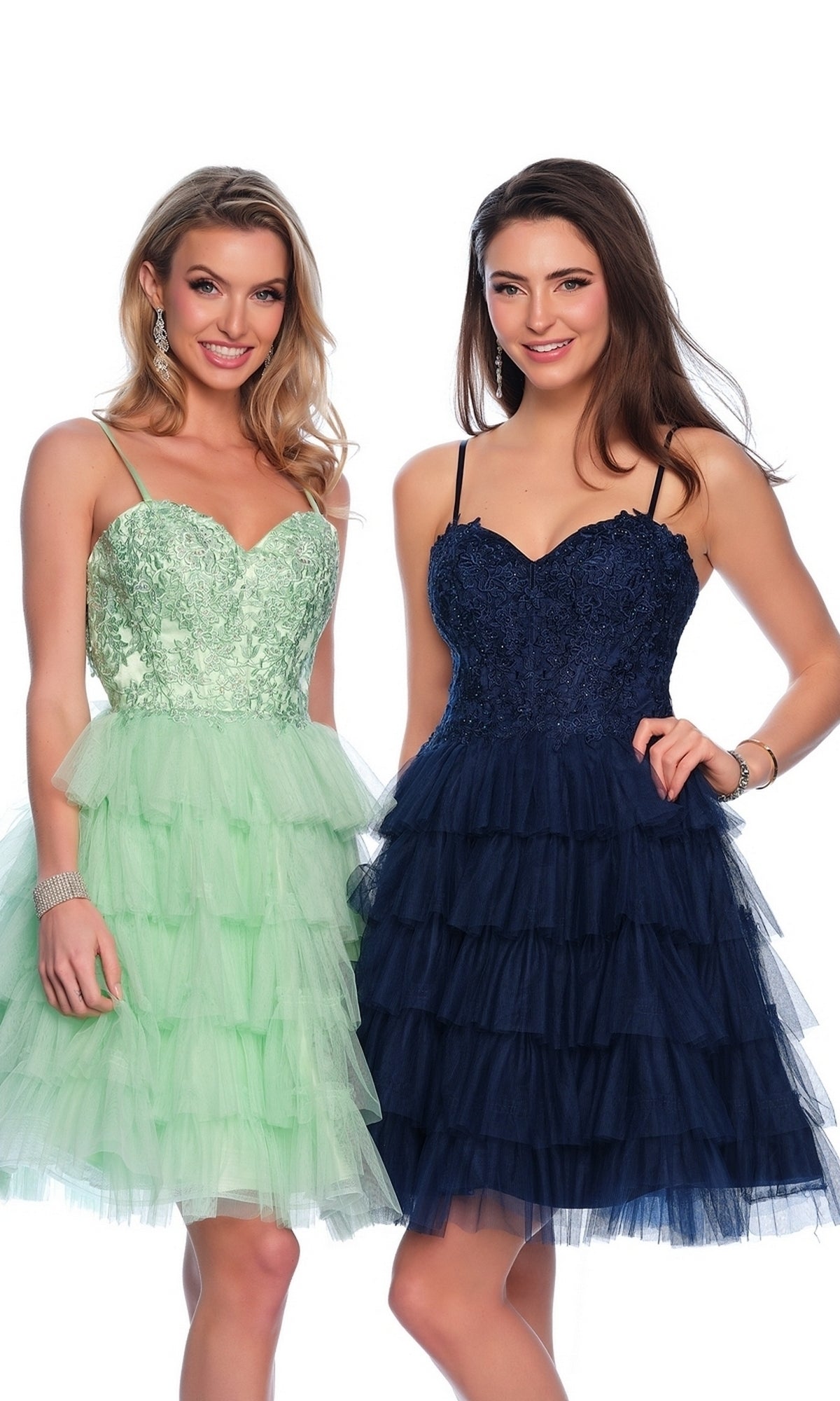 Dave and Johnny Short Ruffled Hoco Dress 11182