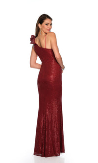 Dave and Johnny Long Burgundy Prom Dress 11214