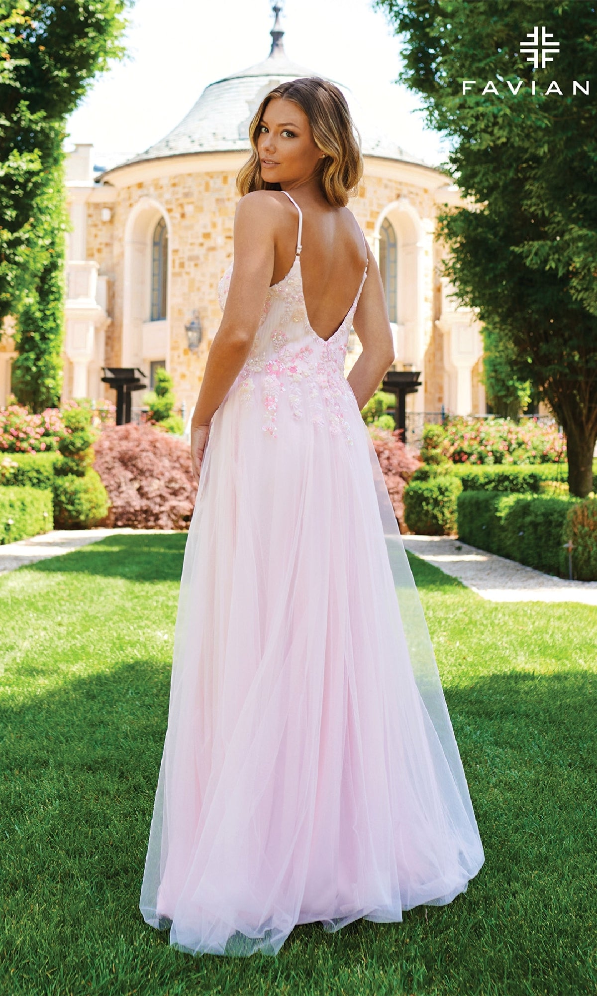 Long Pastel A-Line Prom Dress: Faviana 11232