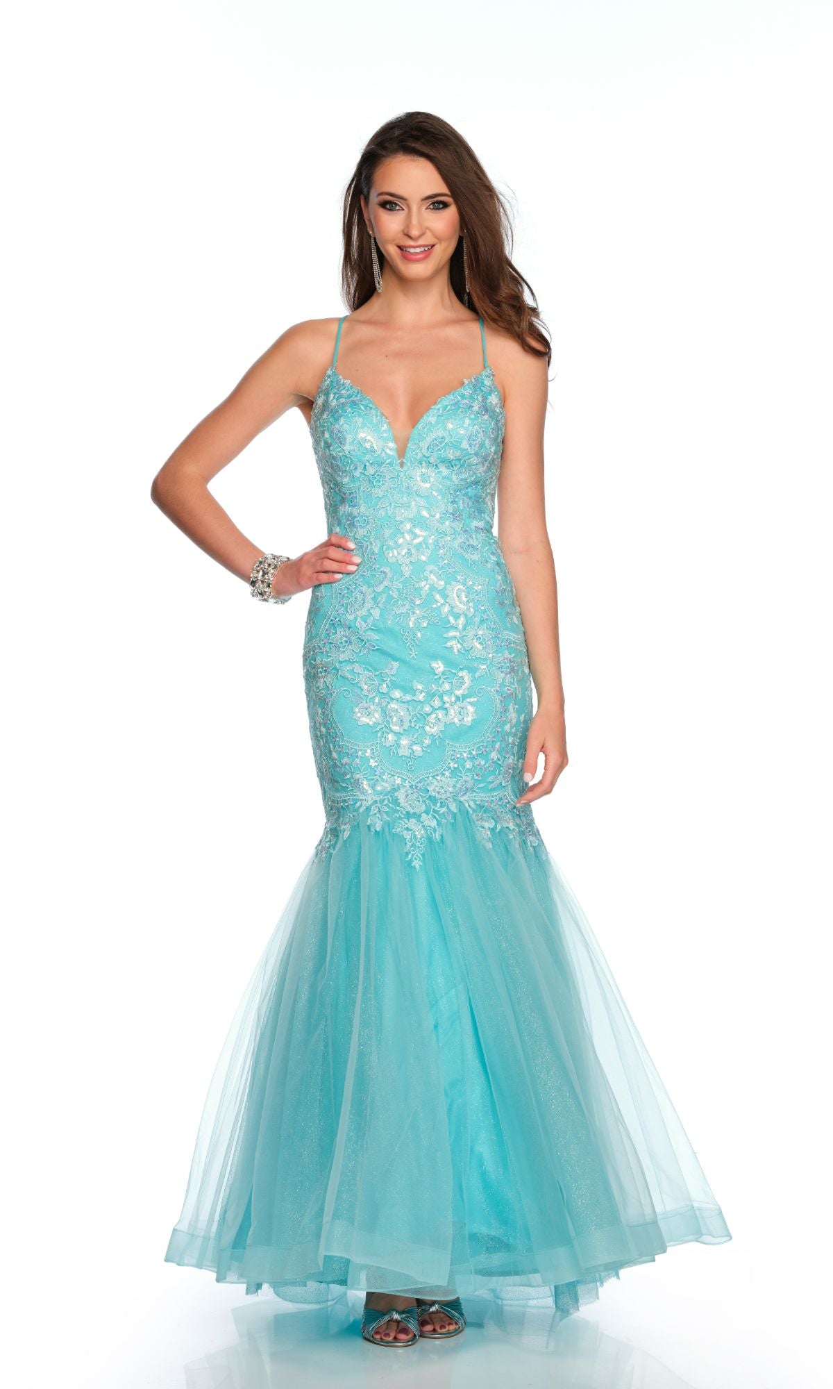 Dave Johnny Prom Dresses Aqua